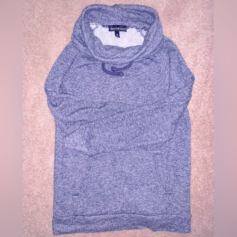 Small purple heathered cowl neck sweatshirt